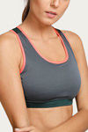 Zelocity Sports Bra With Removable Padding - Grey N Green — thumbnail 5