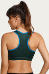 Zelocity Sports Bra With Removable Padding - Navy N Green — thumbnail 3