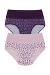 Rosaline Mid Waist Tummy Tucker Panty (Pack of 2)- Pink n Purple — thumbnail 1