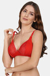 PrivateLifes Single Layered Non Wired Medium Coverage T-Shirt Bra - Red — thumbnail 3