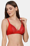 PrivateLifes Single Layered Non Wired Medium Coverage T-Shirt Bra - Red — thumbnail 4