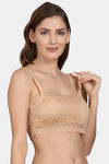 PrivateLifes Padded Non Wired 3/4Th Coverage Bralette - Beige — thumbnail 4