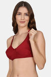 PrivateLifes Single Layered Non Wired Medium Coverage Minimiser Bra - Maroon — thumbnail 3