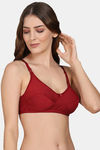 PrivateLifes Single Layered Non Wired Medium Coverage Minimiser Bra - Maroon — thumbnail 4