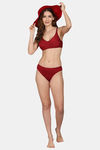PrivateLifes Single Layered Non Wired Medium Coverage Minimiser Bra - Maroon — thumbnail 6