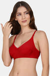 PrivateLifes Single Layered Non Wired Medium Coverage Minimiser Bra - Red — thumbnail 3