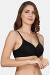 PrivateLifes Padded Non Wired Medium Coverage T-Shirt Bra - Black — thumbnail 3