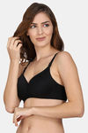 PrivateLifes Padded Non Wired Medium Coverage T-Shirt Bra - Black — thumbnail 4