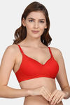 PrivateLifes Padded Non Wired Medium Coverage T-Shirt Bra - Red — thumbnail 4