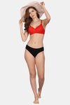 PrivateLifes Padded Non Wired Medium Coverage T-Shirt Bra - Red — thumbnail 6