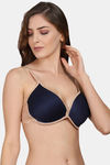 PrivateLifes Padded Non Wired Medium Coverage T-Shirt Bra - Blue — thumbnail 4