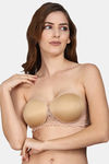 PrivateLifes Padded Non Wired Medium Coverage T-Shirt Bra - Beige — thumbnail 1