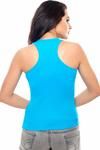 Zivame Rib Knit Cotton Snug Fit Racerback- Blue — thumbnail 2