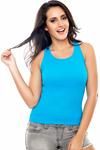 Zivame Rib Knit Cotton Snug Fit Racerback- Blue — thumbnail 4