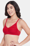Clovia Single Layered Non Wired Full Coverage T-Shirt Bra - Red — thumbnail 3