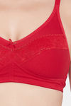 Clovia Single Layered Non Wired Full Coverage T-Shirt Bra - Red — thumbnail 5