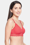 Clovia Padded Non Wired Medium Coverage Bralette - Red — thumbnail 2