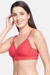 Clovia Padded Non Wired Medium Coverage Bralette - Red — thumbnail 3