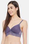 Clovia Padded Non Wired Medium Coverage Bralette - Purple — thumbnail 3