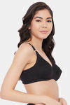 Clovia Double Layered Non Wired Full Coverage T-Shirt Bra - Black — thumbnail 2