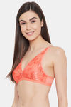 Clovia Double Layered Non Wired Medium Coverage Bralette - Orange — thumbnail 3