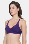 Clovia Single Layered Non Wired Medium Coverage T-Shirt Bra - Purple — thumbnail 3