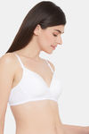 Clovia Padded Non Wired Medium Coverage T-Shirt Bra - White — thumbnail 2