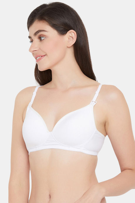 Clovia Padded Non Wired Medium Coverage T-Shirt Bra - White — image 3