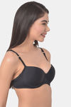 Clovia Push Up Wired Full Coverage T-Shirt Bra - Black — thumbnail 2