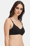 Clovia Single Layered Non Wired Full Coverage T-Shirt Bra - Black — thumbnail 2