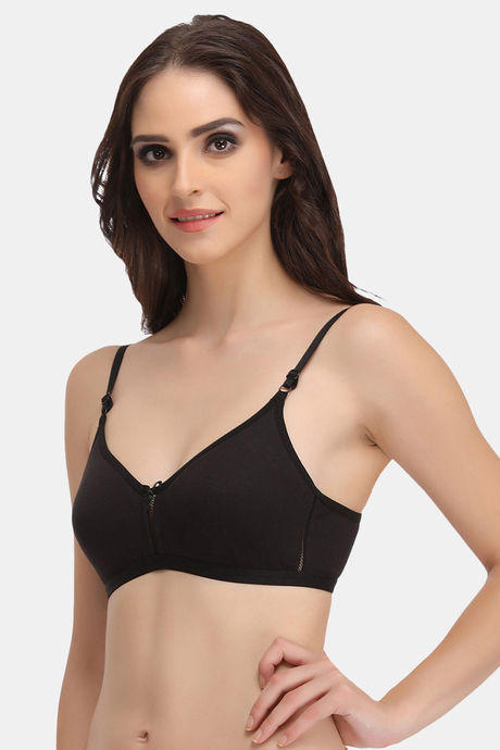 Clovia Single Layered Non Wired Full Coverage T-Shirt Bra - Black — image 3