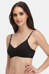 Clovia Single Layered Non Wired Full Coverage T-Shirt Bra - Black — thumbnail 3