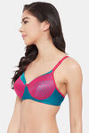 Clovia Padded Non Wired Full Coverage T-Shirt Bra - Blue — thumbnail 3