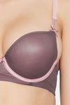 Clovia Padded Wired Medium Coverage T-Shirt Bra - Brown — thumbnail 5