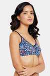 Clovia Single Layered Non Wired Full Coverage T-Shirt Bra - Navy Blue — thumbnail 2