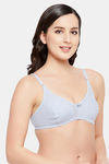 Clovia Single Layered Non Wired Full Coverage T-Shirt Bra - Blue — thumbnail 3