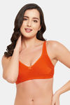 Clovia Single Layered Non Wired Full Coverage T-Shirt Bra - Orange — thumbnail 1