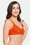 Clovia Single Layered Non Wired Full Coverage T-Shirt Bra - Orange — thumbnail 2