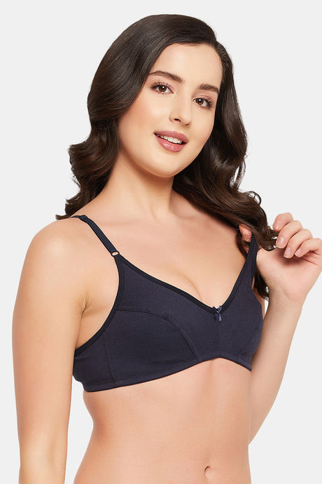 Clovia Single Layered Non Wired Medium Coverage T-Shirt Bra - Navy Blue — image 2