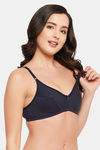 Clovia Single Layered Non Wired Medium Coverage T-Shirt Bra - Navy Blue — thumbnail 2