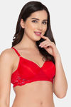 Clovia Padded Non Wired Full Coverage T-Shirt Bra - Red — thumbnail 2