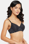 Clovia Padded Non Wired Full Coverage T-Shirt Bra - Black — thumbnail 2