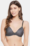 Clovia Padded Non Wired Medium Coverage T-Shirt Bra - Grey Melange — thumbnail 1