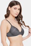 Clovia Padded Non Wired Medium Coverage T-Shirt Bra - Grey Melange — thumbnail 2