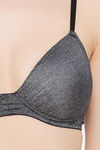 Clovia Padded Non Wired Medium Coverage T-Shirt Bra - Grey Melange — thumbnail 5