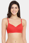 Clovia Lightly Padded Non Wired Full Coverage T-Shirt Bra - Red — thumbnail 1