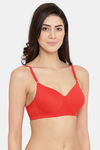 Clovia Lightly Padded Non Wired Full Coverage T-Shirt Bra - Red — thumbnail 2
