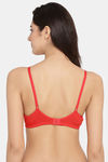 Clovia Lightly Padded Non Wired Full Coverage T-Shirt Bra - Red — thumbnail 4
