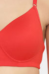 Clovia Lightly Padded Non Wired Full Coverage T-Shirt Bra - Red — thumbnail 5