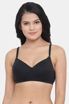 Clovia Lightly Padded Non Wired Full Coverage T-Shirt Bra - Black — thumbnail 1